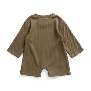 Ropa de Bebé al por Mayor, Ropa de Algodón Acanalado para Bebés y Niños Pequeños, Mono de Manga Larga para Niños, Pelele de Primavera para Bebés - Product Image 3