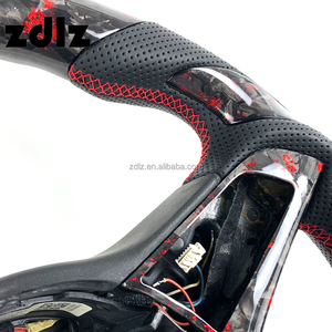 <span class=keywords><strong>Accessori</strong></span> Interni Auto 2016 2017 2018 2019 per Alfa Romeo Giulia Stelvio Volante Personalizzato in Fibra di Carbonio Forgiata Rossa - Product Image 4