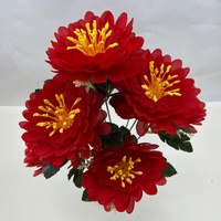Kepala Bunga Dahlia Buatan dari Sutra, Bunga Dahlia Palsu untuk Dekorasi Rumah, Makam, dan Peringatan