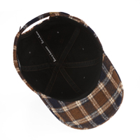 Casquette de baseball vintage en laine mélangée à 6 panneaux avec patch en cuir véritable, profil bas, doublure intégrale, idéale pour l'hiver et les activités de plein air