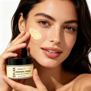 Crème pour le visage à la vitamine C probiotique - CRÈME RENOUVELLEUSE SYLAX pour une réparation douce de la peau - Produit de soin hydratant anti-rides pour un usage quotidien - Product Image 2