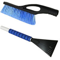 Kit d'entretien hivernal EcoNour : Brosse à neige sans rayures avec tête en poils PP et manche en aluminium robuste – Accessoire automobile écologique
