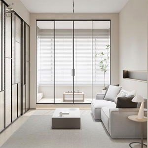Portes coulissantes <span class=keywords><strong>en</strong></span> <span class=keywords><strong>verre</strong></span> <span class=keywords><strong>opaque</strong></span> ZEYI, portes coulissantes architecturales pour bord de piscine, portes coulissantes sans rail, système de portes coulissantes Ultra pour l'intérieur - Product Image 6