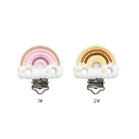Vente chaude Arcobaleno Nuvola attache-sucette perles de Silicone bébé anneau de dentition accessoires de dentition Clip pinces à mamelon jouet