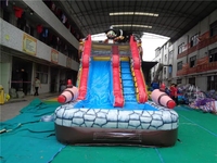 Toboggan aquatique gonflable bateau pirate avec mur d'escalade en PVC robuste, jeux de parc aquatique, jeux d'extérieur pour enfants