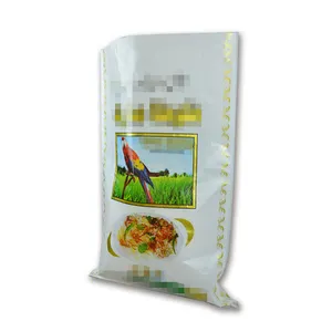 Lamine renkli organik pirinç çuval ambalaj çanta 25kg 50kg çanta pirinç