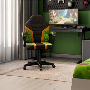 Chaise de jeu pour enfants <span class=keywords><strong>en</strong></span> tissu maillé vert et cuir, design racer, avec accoudoirs stylés, meilleur prix, meilleure qualité, parfaite pour les enfants - Product Image 5