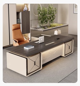 Diseño de pintura convertible de escritorio ejecutivo de lujo moderno para Jefe para apartamento escolar Panel de uso doméstico estilo de madera - Product Image 4