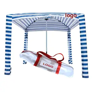 Personalizado al por mayor al aire libre portátil plegable Cool Beach Cabana tienda, M XL poste de aluminio viaje Picnic cuadrado sombrilla parasol