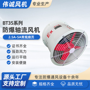 Ventilador Axial Antiexplosivo BT35-11-2.8A de Bajo Ruido, Tipo Fijo para Invernadero, 380V, Rodamiento de Bolas, Tipo Conducto de Pared, Extractor de Aire - Product Image 3