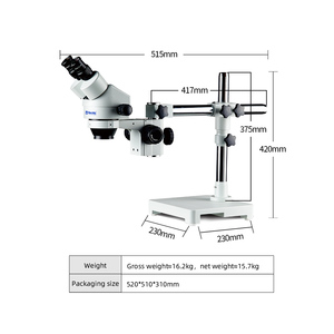 Murzider cánh tay duy nhất bùng nổ đứng Ống nhòm <span class=keywords><strong>Stereo</strong></span> 7x-45x cánh tay duy nhất bùng nổ đứng kính hiển vi với vòng ánh sáng MSD203-B - Product Image 2