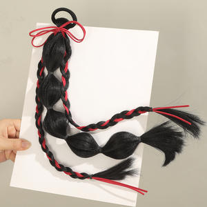 Accessoire capillaire : <span class=keywords><strong>Queue</strong></span> <span class=keywords><strong>de</strong></span> <span class=keywords><strong>cheval</strong></span> tressée volumineuse en ruban, style chinois, <span class=keywords><strong>extension</strong></span> <span class=keywords><strong>de</strong></span> cheveux pour femme, faite à la main, en fibre haute température - Product Image 4