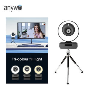 Anywii Wholesale 1080p 60fps Caméra Web CMOS Full HD sans pilote avec anneau lumineux et fonction d'éclairage d'appoint et microphone intégré - Product Image 1