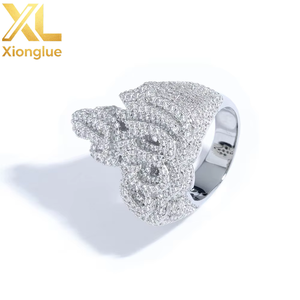 Flame Rune Motif Moissanite <b>Rings</b> <b>Iced</b> Out Pave Copper 18K Solid Gold PVD Hip Hop Custom Jewelry Wholesaler B2B OEM - Product Image 6