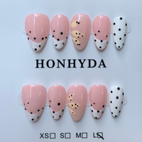 Ongles artificiels en acrylique faits à la main avec un design floral 3D, réutilisables, pour les femmes, pour les fêtes et l'usage quotidien