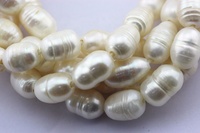 Perles d'eau douce naturelles en vrac de 2.0mm à grand trou, brins de perles de riz pour la fabrication de bijoux 10-11mm