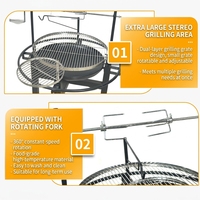 Barbecue au charbon de bois d'extérieur en gros, sans fumée, avec brûleurs multiples, foyer de jardin portable avec grille, fabrication ODM