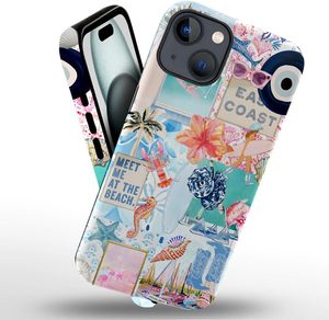 Funda genérica Compatible con iPhone 14, carcasa dura híbrida de 2 capas, resistente a los arañazos, conchas marinas, playa, verano, medusas, funda <span class=keywords><strong>para</strong></span> teléfono - Product Image 6