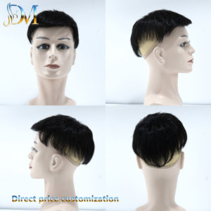 Perruques courtes en recul pour hommes Top pièce de remplacement de cheveux Invisible naturel postiche perruque de cheveux humains pour hommes - Product Image 4