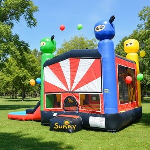 Castillo Inflable Comercial Ninja Warrior con Tobogán y Piscina de Pelotas, <span class=keywords><strong>Casa</strong></span> de Brinco para Niños, Interior y Exterior - Product Image 1