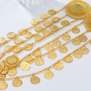 Collar de Cadena con Múltiples Capas y Borlas de Monedas, Estilo Hip Hop, Joyería de Moda Kaimei <span class=keywords><strong>2026</strong></span>, Collar Retro con Doble Broche, Cadena Corporal de Aleación Dorada - Product Image 5