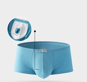 HAGO Sous-vêtements pour hommes de haute qualité, caleçons boxers en coton confortables et respirants, logo à la taille, séchage rapide, antibactériens, poche de maintien grande capacité - Product Image 2
