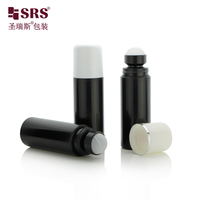Botol Roll On PP 90ml dengan Roller Baja, Silinder Matte, Wadah Minyak Esensial Kosmetik, Tutup Sekrup