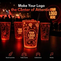 14oz Wasseraktivierte LED-Tasse, Individuelles Logo Fußball-Fan Jubelglas Wiederverwendbarer BPA-freier Plastikbecher für Fußball-Events 2026