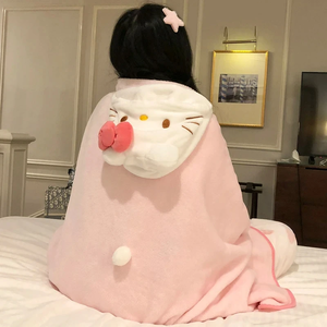 Manta con Capucha de Gatito Kawaii Botu, Abrigo Adorable para Dormitorios Estudiantiles, Oficina, Manta para el Hogar, Abrigo Cálido para Muñecas - Product Image 2
