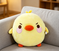 Coussin en peluche personnalisé en forme de poussin jaune, mignon et rond, doux et moelleux, pour la décoration de la maison, cadeau d'anniversaire