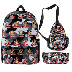 Fabricants chinois d'accessoires pour fumeurs, <span class=keywords><strong>sac</strong></span> à <span class=keywords><strong>dos</strong></span> imperméable noir à sublimation Cookie Backwoods RAW, ensemble de 3 pièces - Product Image 2