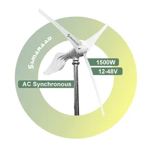 गर्म बिक्री उत्पाद शक्तिशाली 1.5kw 12v 24v 48v 24v 48v 48v घरेलू उपयोग के लिए बड़े क्षैतिज पवन टरबाइन जनरेटर