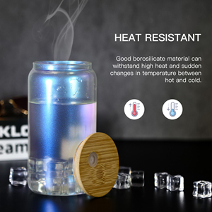 16oz ly 16oz đầy màu sắc cầu vồng thăng hoa Cà Phê Cốc thủy tinh cốc cốc bia có thể với màu nhựa nắp và rơm cho in nhiệt - Product Image 2