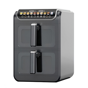 หม้อทอดไร้น้ำมันแบบสองประตู 10 ลิตร (5+5 ลิตร พร้อมตะกร้าคู่) พร้อมระบบ Smart Finish และหน้าต่างมองเห็นได้ สำหรับครัวครอบครัว - Product Image 1