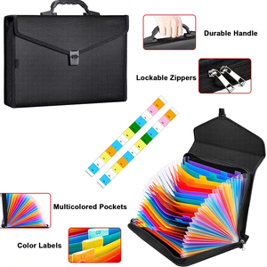 Tùy Chỉnh Organizer Tài Liệu Văn Phòng Đen <span class=keywords><strong>Pvc</strong></span> 24 <span class=keywords><strong>Pockets</strong></span> Chống Cháy A4 Accordion Mở Rộng Tập Tin Thư Mục - Product Image 4