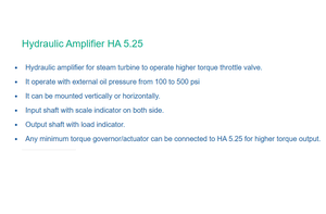 HA 5.25 เครื่องขยายสัญญาณไฮดรอลิกเกรดอุตสาหกรรม พร้อมระบบควบคุมอิเล็กทรอนิกส์  ปรับปรุงประสิทธิภาพเพื่อการควบคุมกังหันไอน้ำ - Product Image 6
