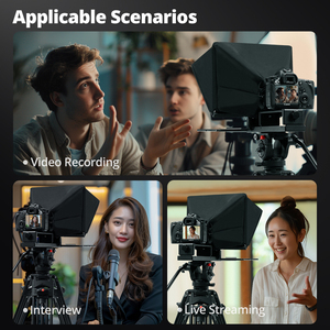 Ambitful T14 PRO, apuntador de pantalla grande, entrevista profesional, teleprompter plegable para teléfono inteligente, cámara DSLR, grabación de vídeo en vivo - Product Image 5