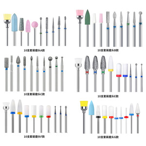 Lot de 10 embouts de ponçage en acier inoxydable et alliage de tungstène pour l'élimination des cuticules et le polissage des ongles, accessoires pour lime électrique - Product Image 3