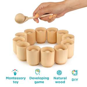 Palline non verniciate fai-da-te in tazze giocattolo Montessori grande gioco selezionatore in legno 12 palline 35 mm età 1 + smistamento e conteggio prescolare - Product Image 4