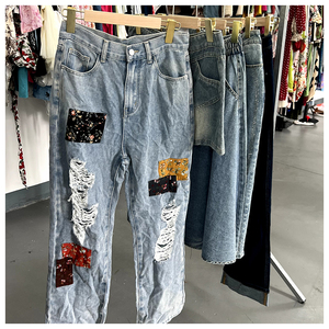 Jeans de mujer elásticos de color sólido usados de alta calidad, con un gran inventario de jeans casuales de mujer en China - Product Image 2