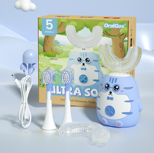 Cepillo de Dientes Eléctrico en Forma de U para Niños OEM - Ultrasónico 360. Limpieza con silicona de grado alimenticio y carga micro USB - Product Image 1