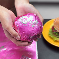 Emballage de hamburger imprimé personnalisé en papier d'aluminium pour aliments, film isolant en aluminium, film isolant en nid d'abeille