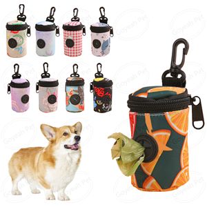 Dispensador de bolsas de residuos para mascotas con diseño de grafiti colorido, práctico soporte portátil para bolsas de <span class=keywords><strong>caca</strong></span> de perro con cremallera - Product Image 1