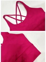 Soutien-gorge de sport pour femme, doux pour la peau, dos croisé à bretelles, maintien moyen, coupe longue, coussinets amovibles, pour Pilates, Fitness, Gym, Yoga