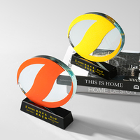 Trophée en cristal créatif de haute qualité, médaille pour personnel excellent, trophée écologique avec impression UV et gravure laser, cadeaux d'affaires