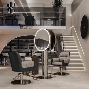 Modern Commercial Salon <b>Mirror</b> Station with Single/<b>Double</b>-<b>Sided</b> Glass <b>Mirror</b> for Hair Cutting and Dyeing Customized Color - Product Image 1