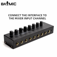 HA800 8 Metal kanal Stereo ses amplifikatörü Mini kulaklık Splitter stüdyo sahne ev kullanımı için