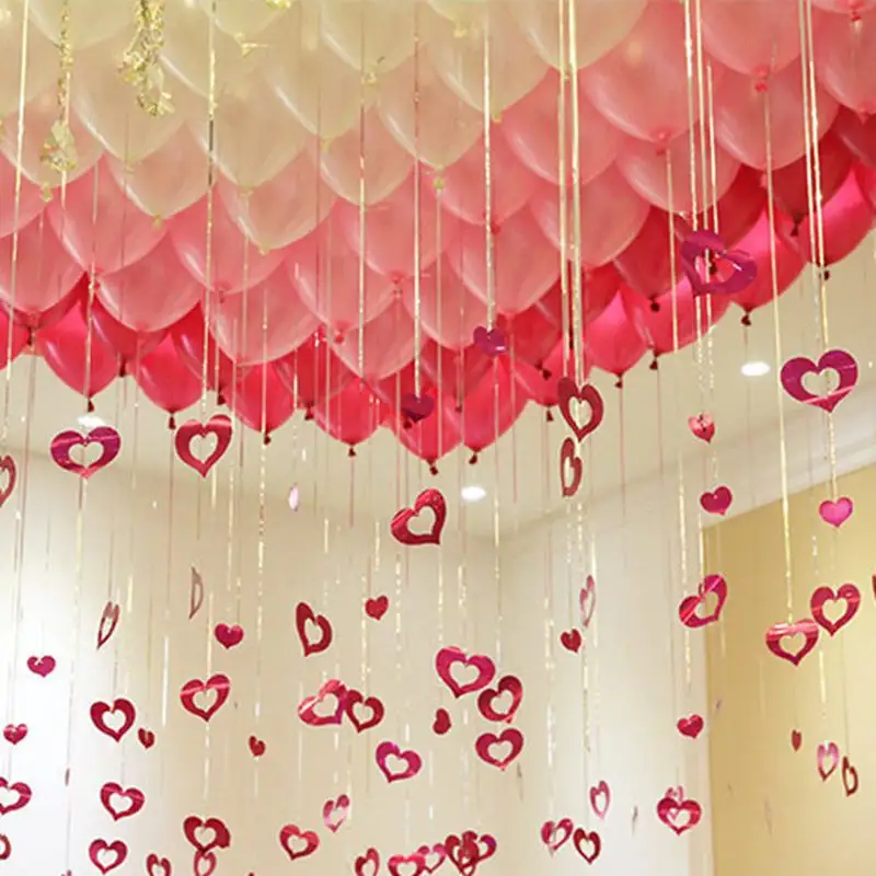 Wedding products love balloon pendant Decoration Heart shaped rain thread pendant laser sequins star balloon decoration