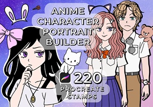 OEM ODM Soporte de acrílico para retratos de personajes de anime, Set de pinceles Procreate para crear personajes de estilo Sprite y bustos - Product Image 1