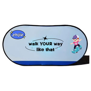 Precio bajo al aire libre portátil plegable Banner Stand Oval Horizontal A-Frame Circular Pop-up Sign para promociones - Product Image 5